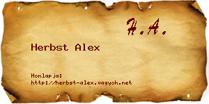 Herbst Alex névjegykártya